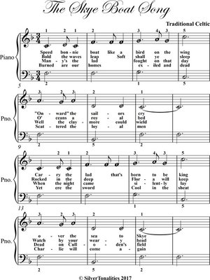 cover image of The Skye Boat Song Easiest Piano Sheet Music